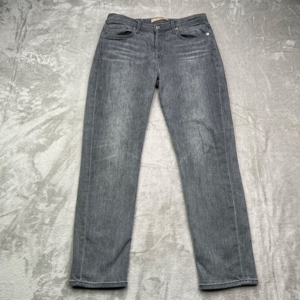 7 For All Mankind Jeans Womens 30 Luxe Charcoal Josefina Boyfriend Button Fly